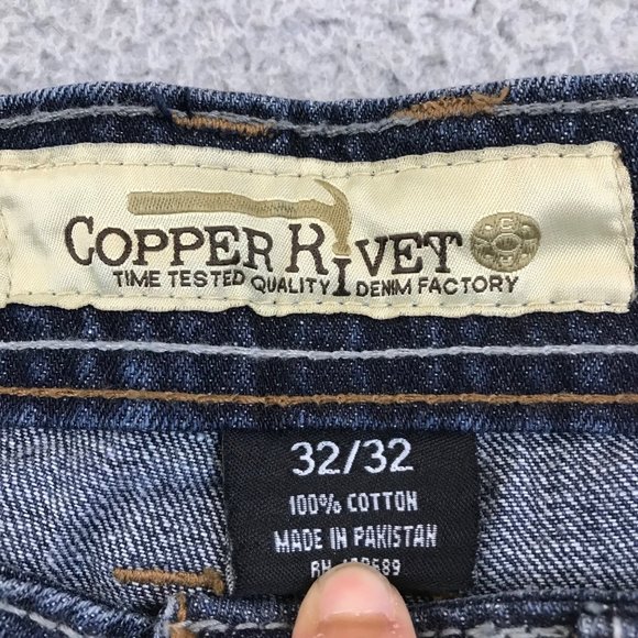 New Copper Rivet Relaxed Straight Jeans Mens size 32x32 - Picture 5 of 14
